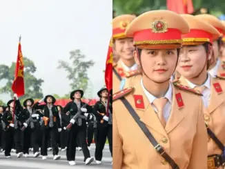 Các nữ chiến sĩ đẹp rạng rỡ tại tổng hợp luyện diễu binh 2/9