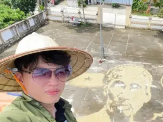 Về quê phơi lúa, thanh niên Tuyên Quang tạo hình Bác Hồ lan tỏa tình yêu Tổ quốc