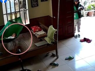Con nằm một mình trên võng, mẹ Việt xem camera thì nghẹn ngào khi thấy hành động của shipper