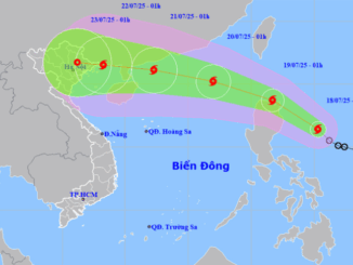 Bão Wipha sắp vào Biển Đông, gây mưa rất lớn cho miền Bắc