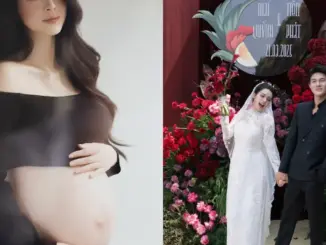 Mẹ bầu Vbiz đi từng bước nặng nề, chồng dìu đỡ ở tháng cuối thai kỳ