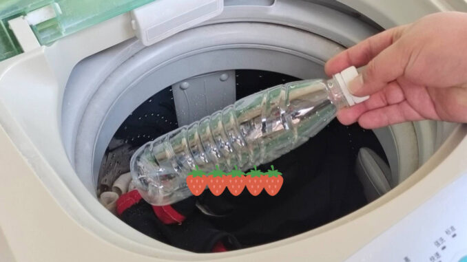 Bỏ 1 chai nhựa rỗng vào máy giặt, tôi công nhận người nghĩ ra mẹo này có IQ “đỉnh nóc”