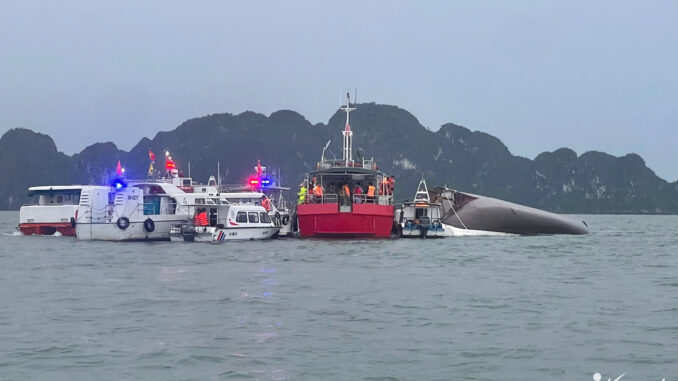 Vụ lật tàu Vịnh Xanh 58 trên vịnh Hạ Long: Tìm thấy thi thể bé trai gần đảo Ti Tốp