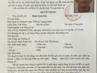 Truy nã toàn quốc bị can Đinh Xuân Duy