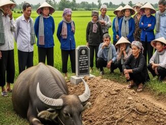Chú trâu chảy nước mắt quỳ lạy bên mộ chủ nhân mới qua đời, hình ảnh khiến cả làng cảm động…