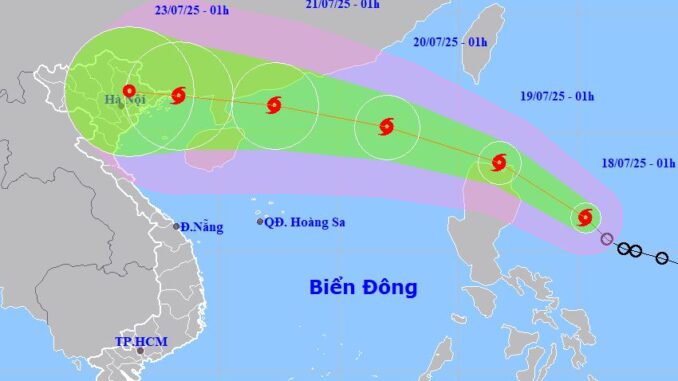 Đường đi, tác động của bão Wipha có hình dáng của bão Yagi