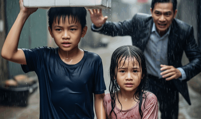 Hai anh em xin cơm thừa chạy về cho mẹ nằm liệt – không ngờ gặp lại ba trong hình hài một tỷ phú…