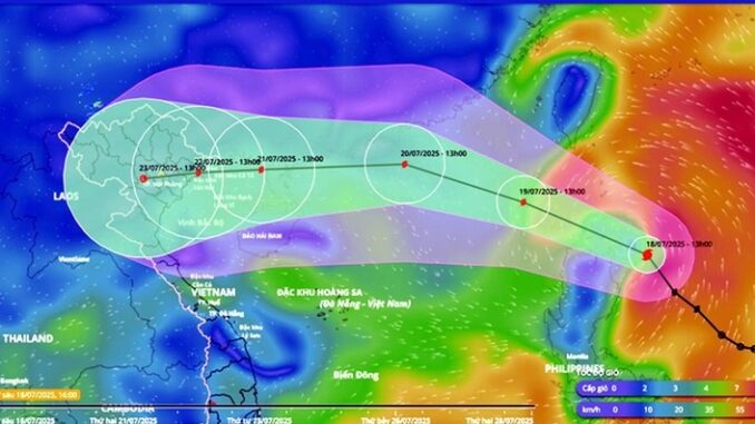 Bão Wipha đang di chuyển nhanh, hướng vào đất liền nước ta, 18 tỉnh đặc biệt chú ý Bão Wipha đang di chuyển nhanh, hướng vào đất liền nước ta, 18 tỉnh đặc biệt chú ý