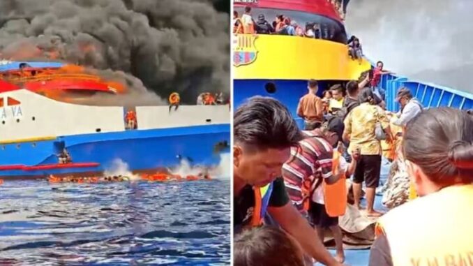 Cháy tàu chở 280 người ở Indonesia, hành khách nhảy xuống nước thoát thân Cháy tàu chở 280 người ở Indonesia, hành khách nhảy xuống nước thoát thân