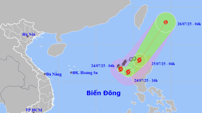 Bão Cỏ May mạnh lên đầu cấp 9, giật cấp 11, bắc Biển Đông gió mạnh, dông lốc Bão Cỏ May mạnh lên đầu cấp 9, giật cấp 11, bắc Biển Đông gió mạnh, dông lốc
