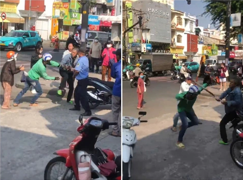 Tạm giữ nhóm người mặc áo xe ôm công nghệ hỗn chiến Tạm giữ nhóm người mặc áo xe ôm công nghệ hỗn chiến