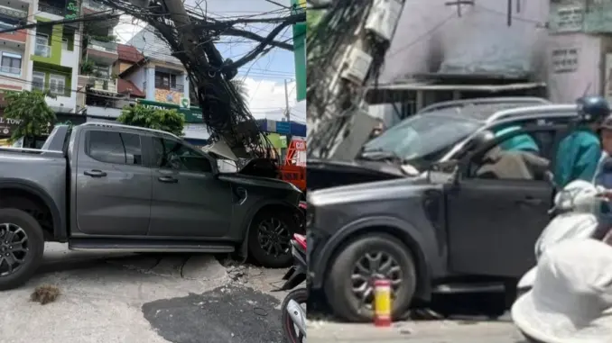 Vụ bán tải mất lái ở TPHCM: 1 người bị thương nặng, cảnh tượng trong xe hãi hùng Vụ bán tải mất lái ở TPHCM: 1 người bị thương nặng, cảnh tượng trong xe hãi hùng